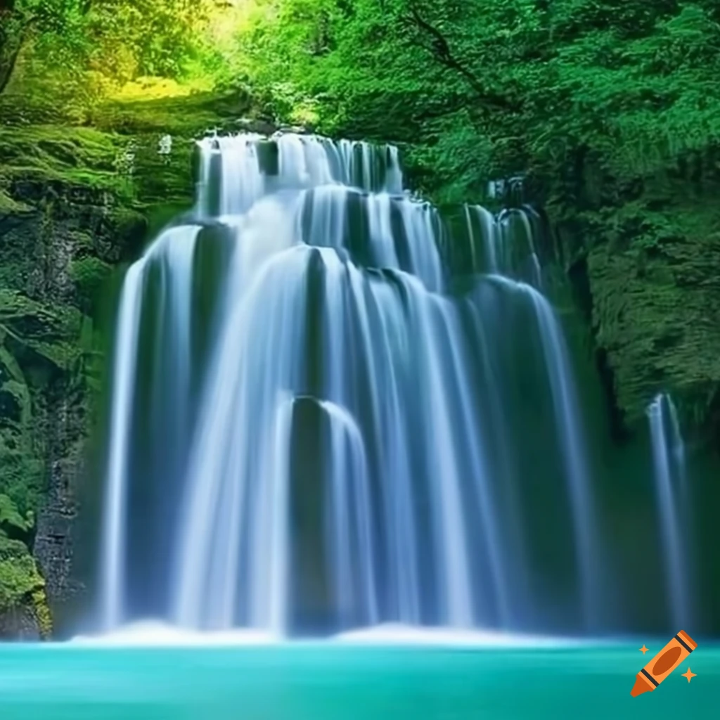 Majestischer Wasserfall Im Dschungel