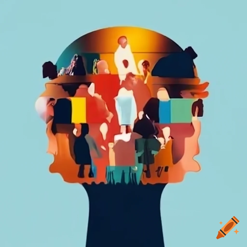 image of a diverse group of employees with a manager leading