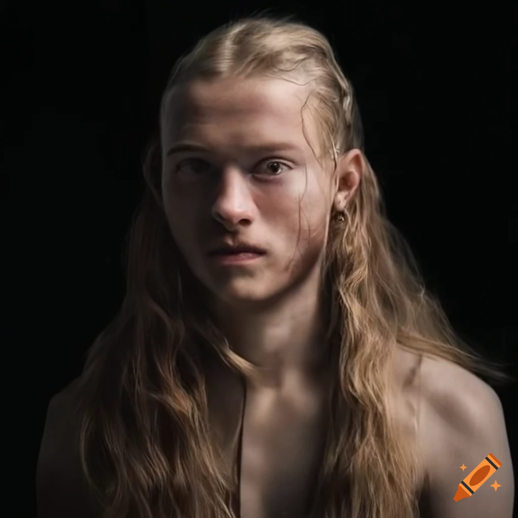 portrait of a young nordic man from medieval times