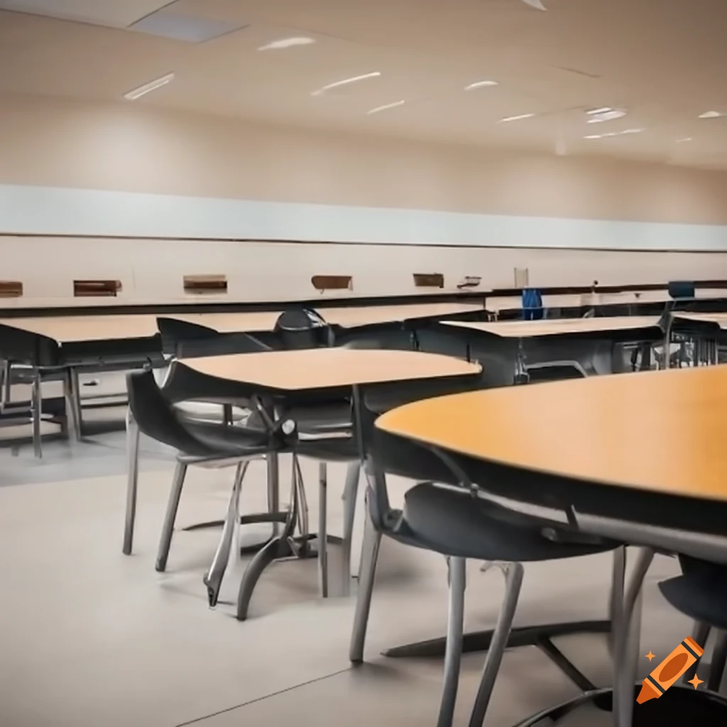 modern empty school cafeteria
