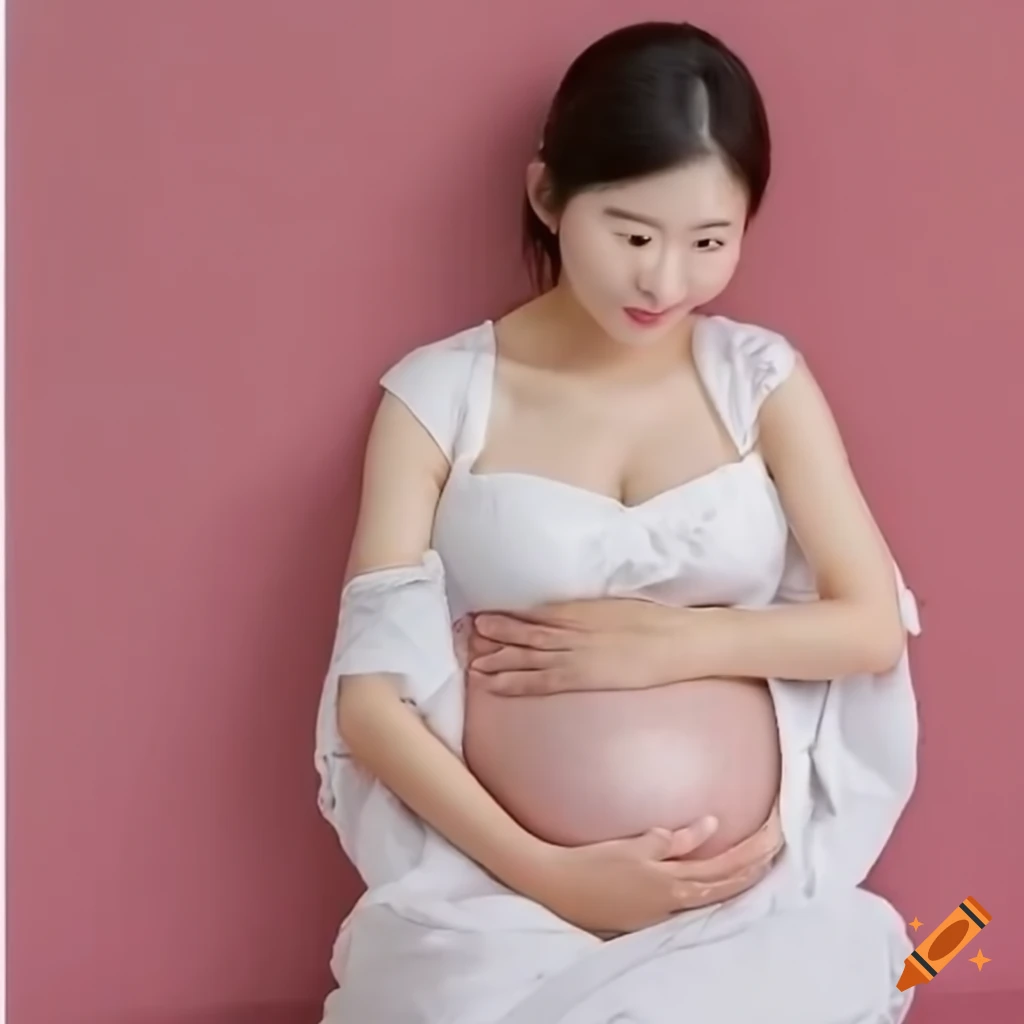 Portrait Of A Cute Pregnant Asian Woman On Craiyon