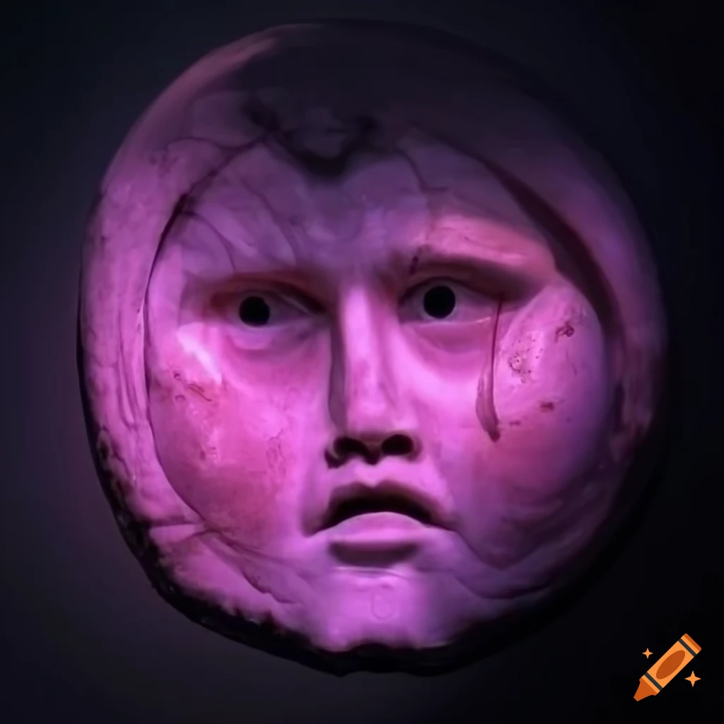 pink iridescent crystal sculpture with sunlight