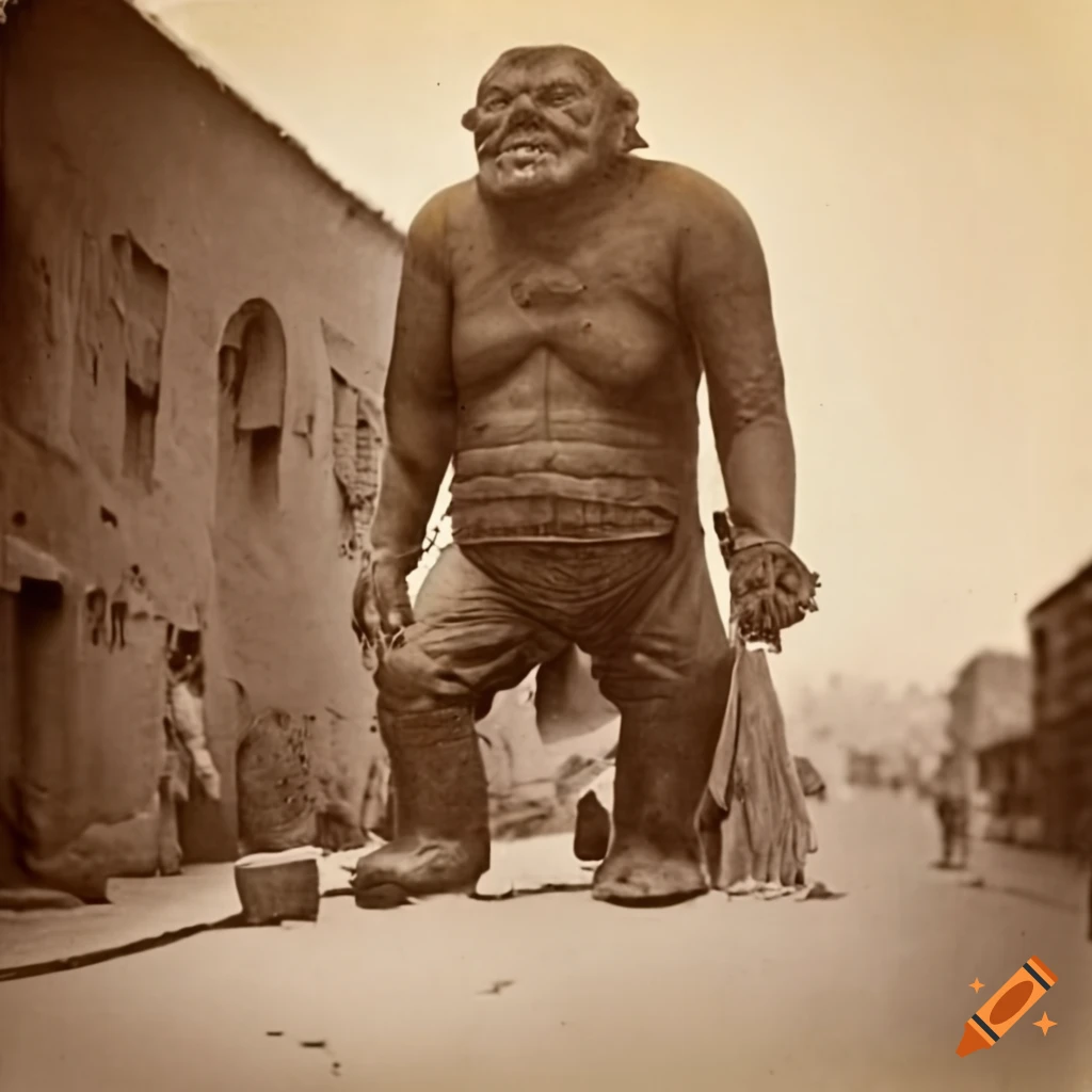photograph of the Giant troll of Kandahar on a street in Afghanistan