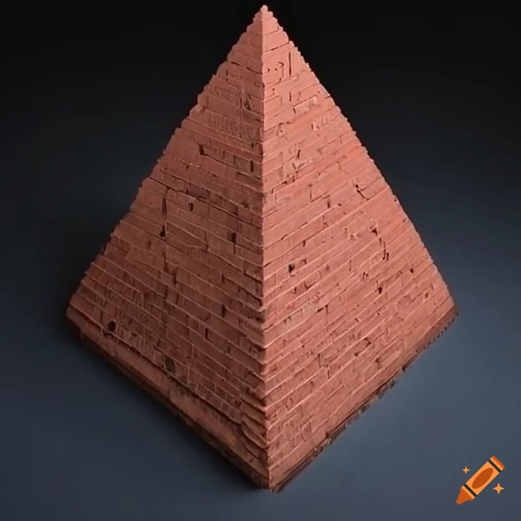 Hyperrealistic upside down pyramid sculpture