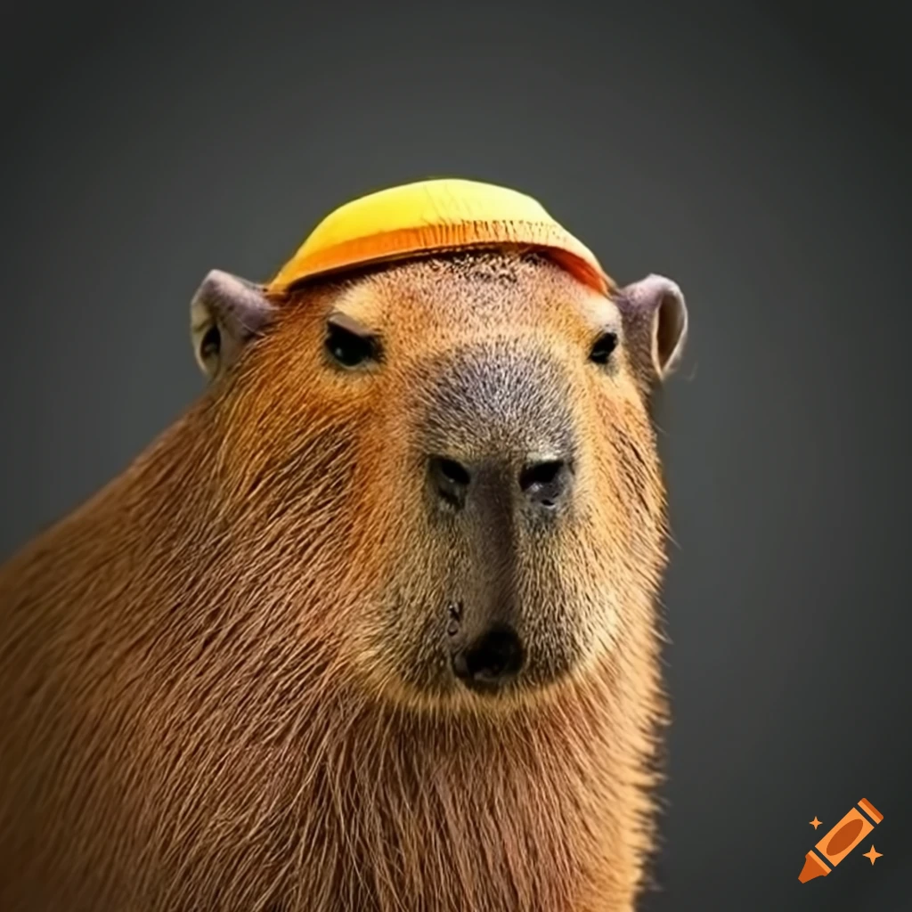 Capybara wearing a hat on Craiyon