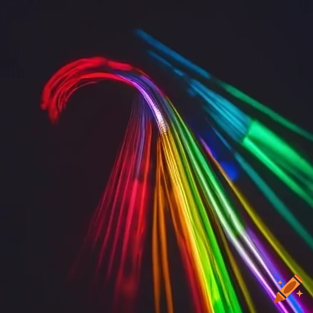 colorful light sticks in motion at night