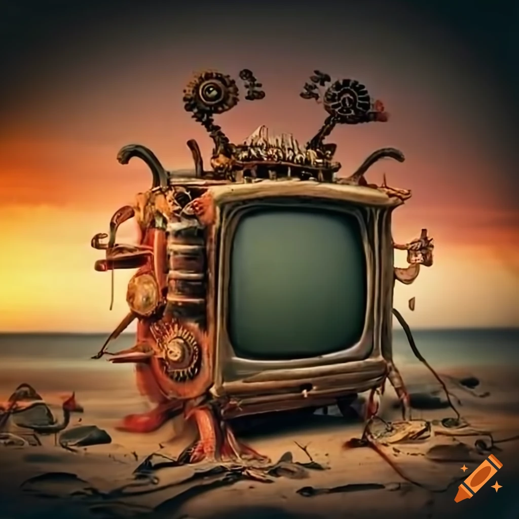 Surreal steampunk crab machines on the beach on Craiyon