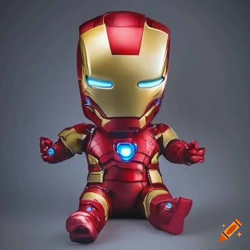 hyper realistic baby Iron Man sculpture