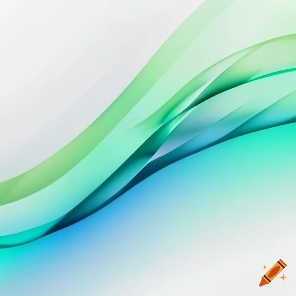 Green and blue logo design with flowing wave and dots on Craiyon