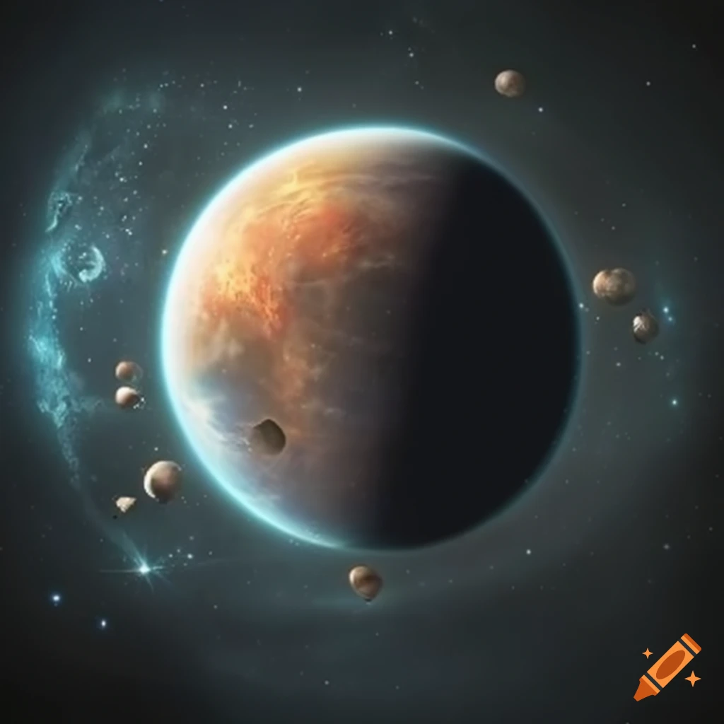 surreal planet in space