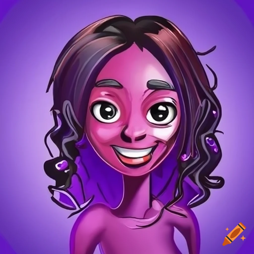 Purple skinned cartoon character on Craiyon