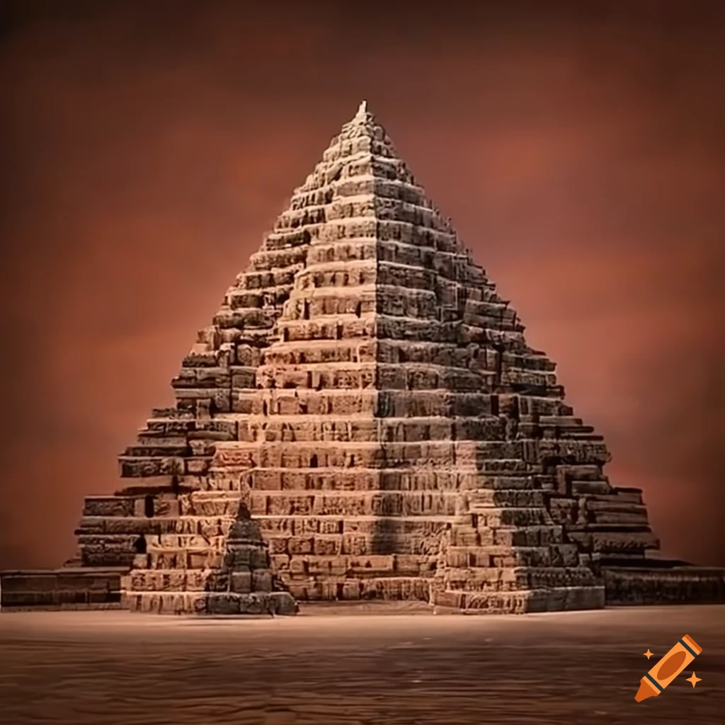 Hyper-realistic artwork of an upside down pyramid on Craiyon