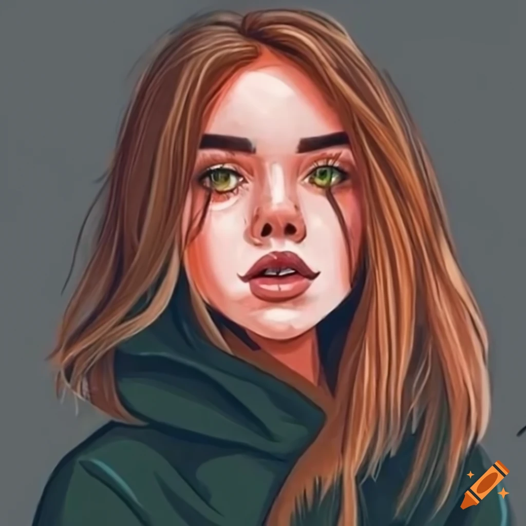 Portrait of a girl wearing a black hoodie on Craiyon