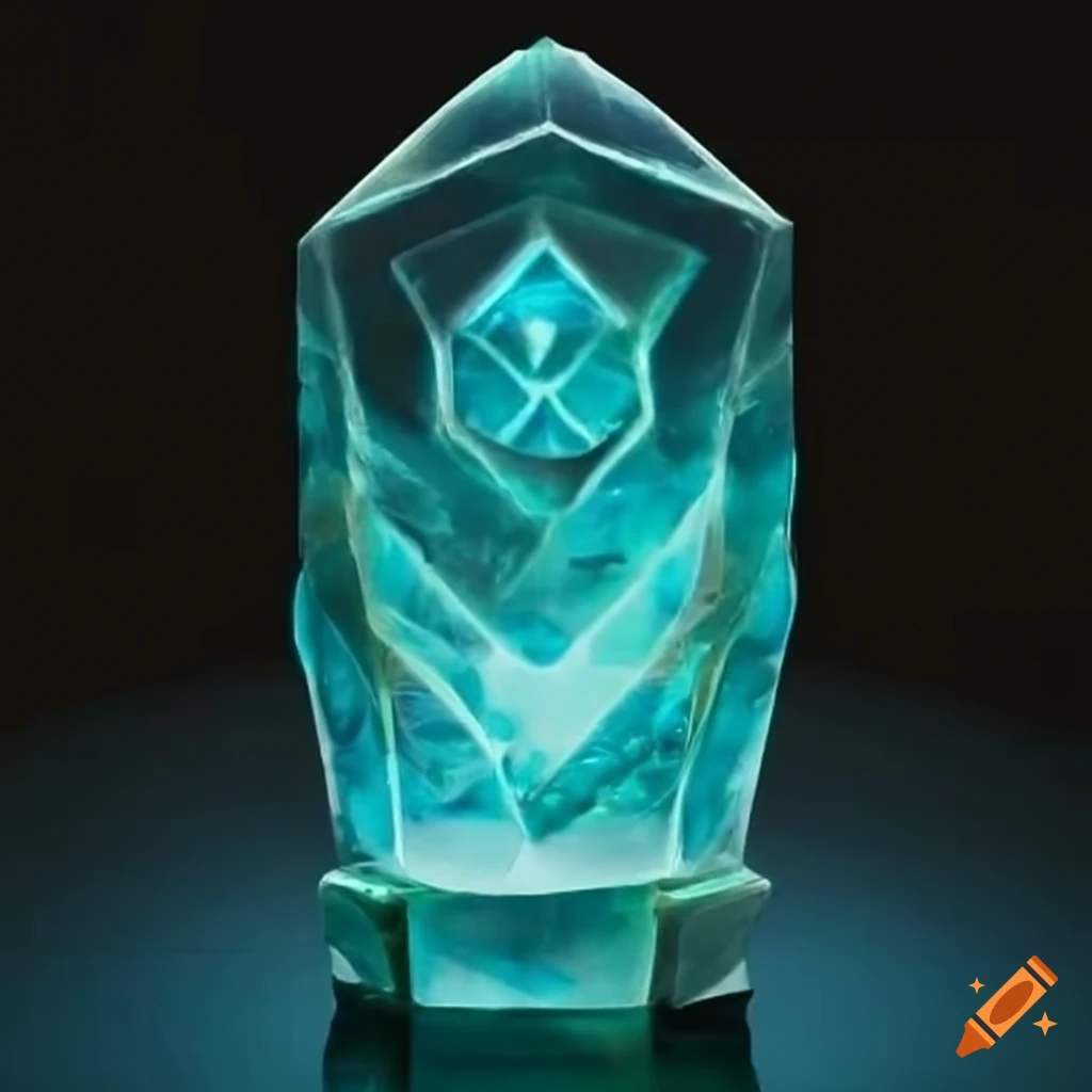 glass carving of a Zelda gaming element