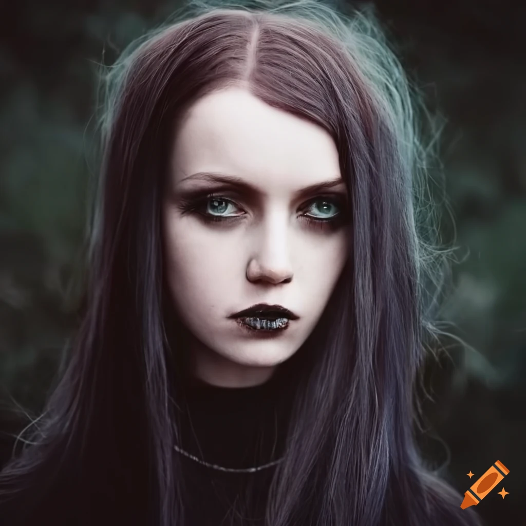 portrait of a young gothic woman from the medieval times