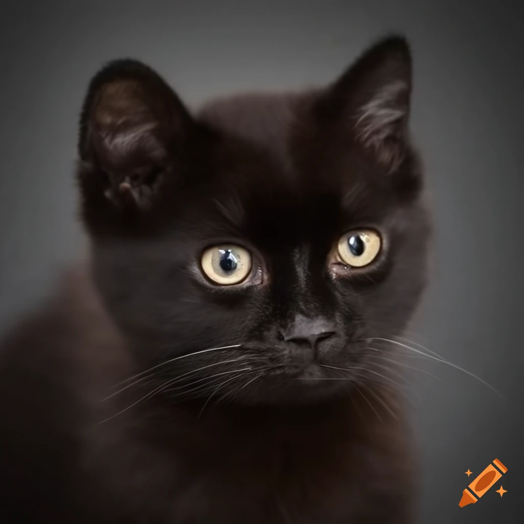 Adorable black kitten photo on Craiyon