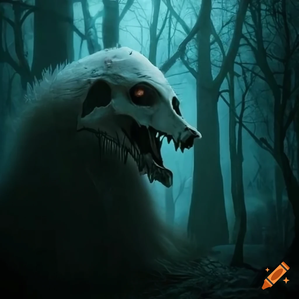 haunted forest with mystical creatures