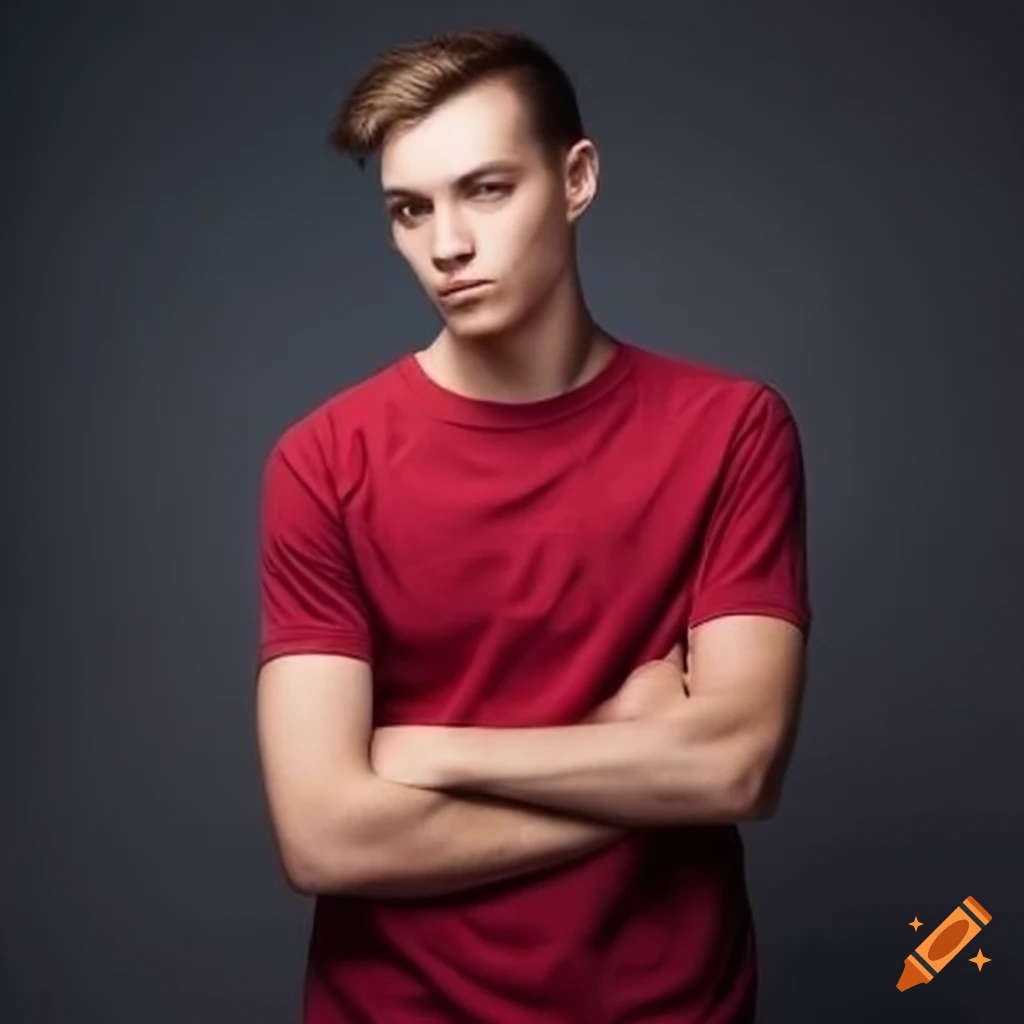 Confident Young Man Wearing A Tee Shirt On Craiyon