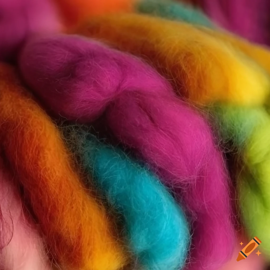needle felting tools and colorful wool rovings