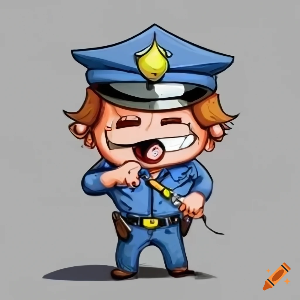 Cartoon police officer character