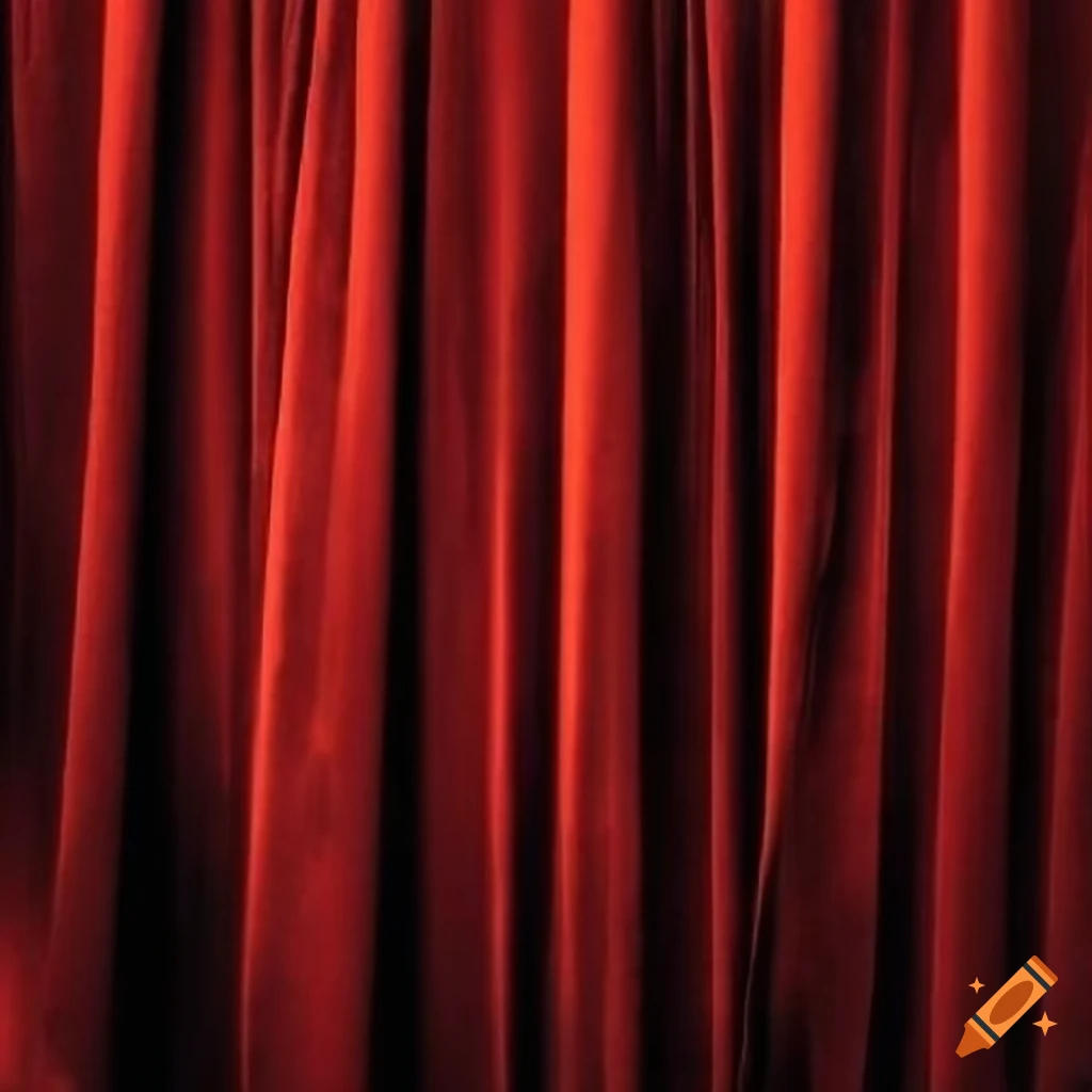 dark fisheye photo of red velvet curtains