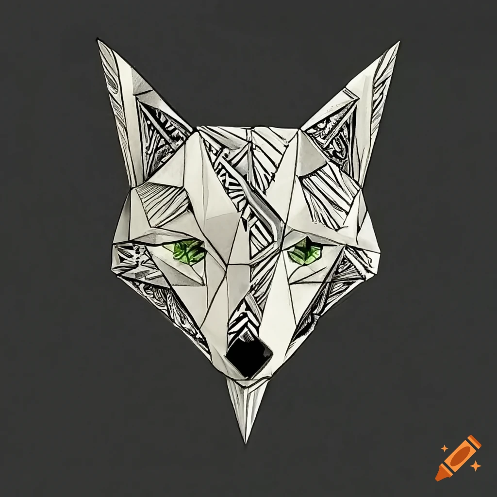 Intricate Origami Fox Tattoo With Geometric Details 9680