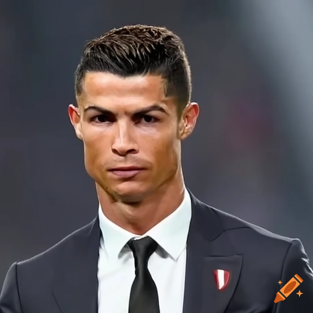 Cristiano Ronaldo in Stylish Black Suit