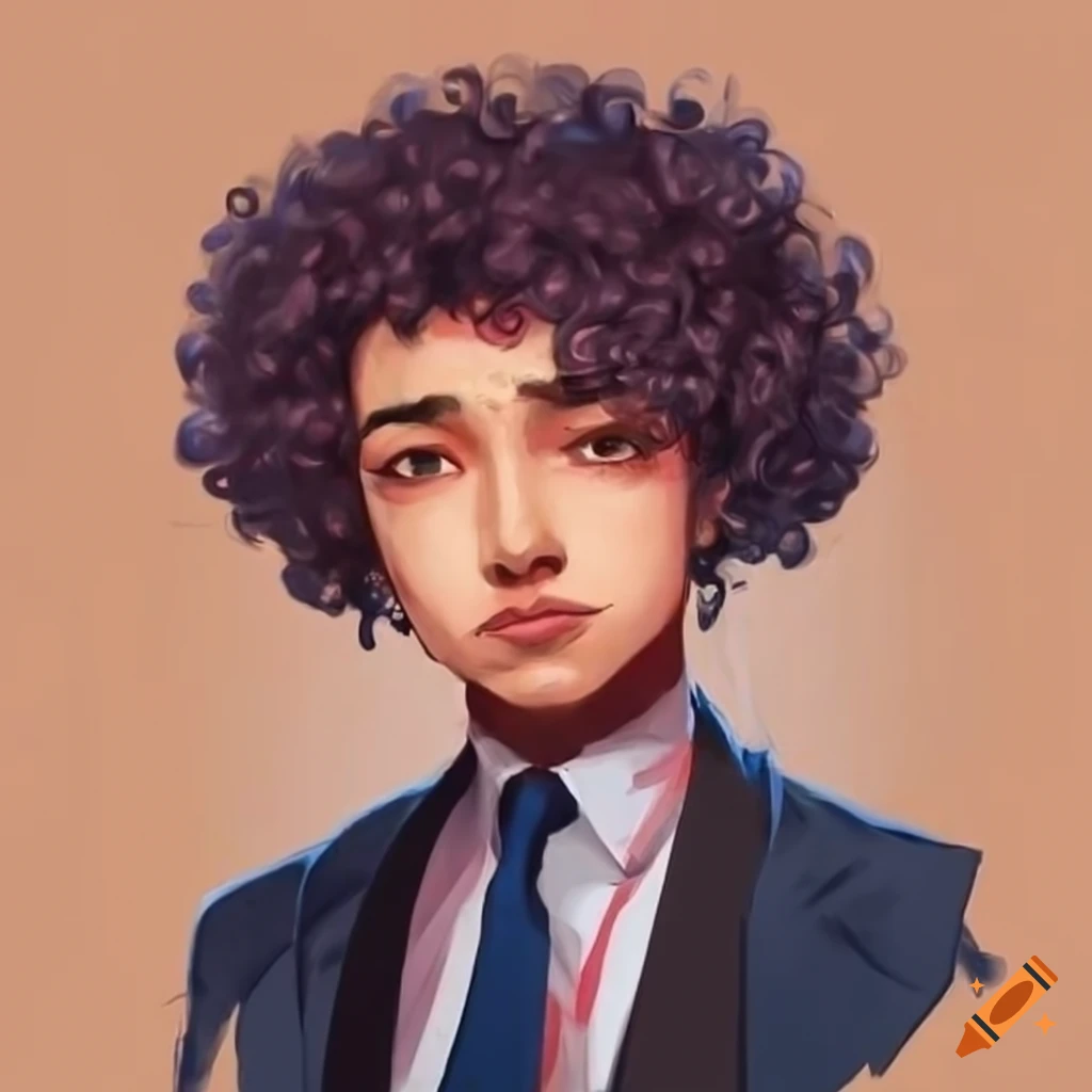 portrait of a man named Apolo with curly hair