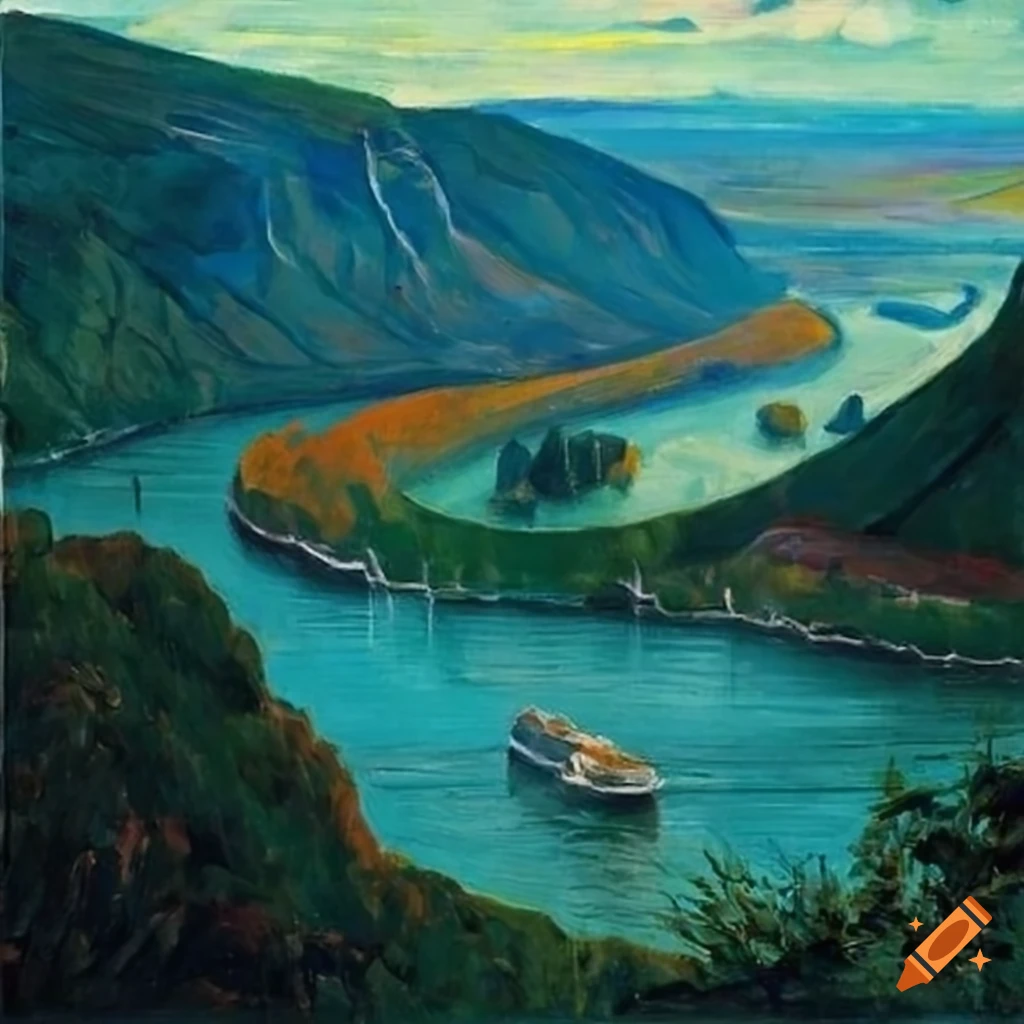 Mittelrhein landscape inspired by van dongen and paul klee