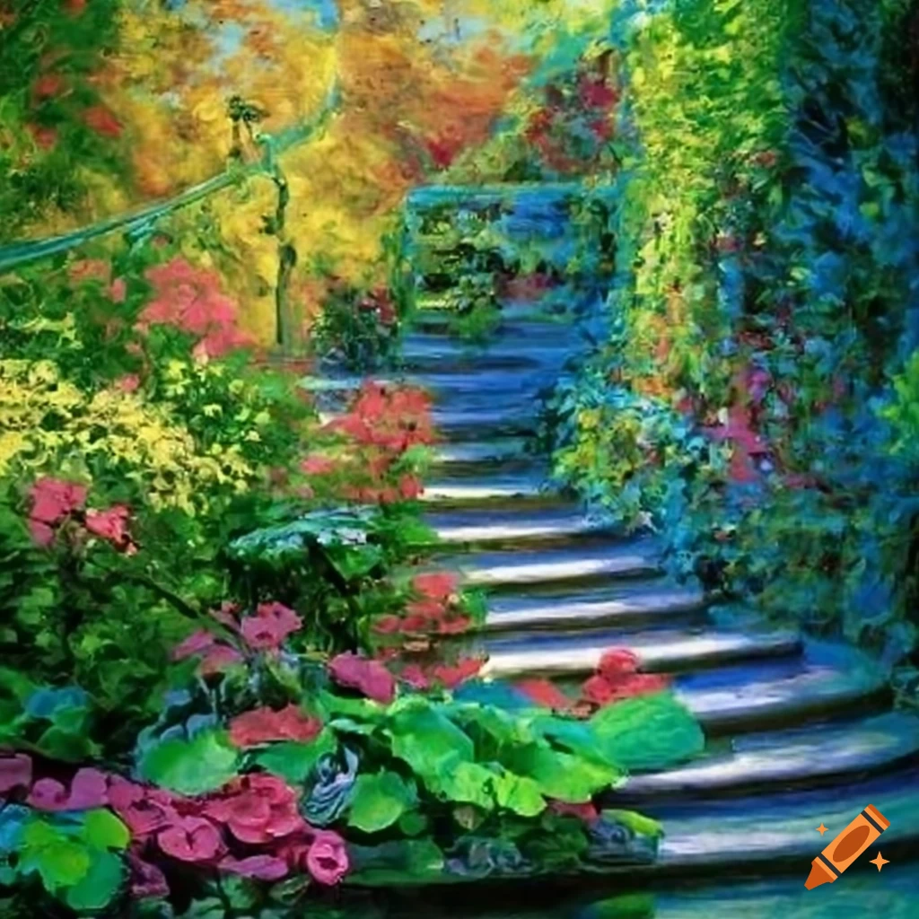 image of a majestic garden staircase
