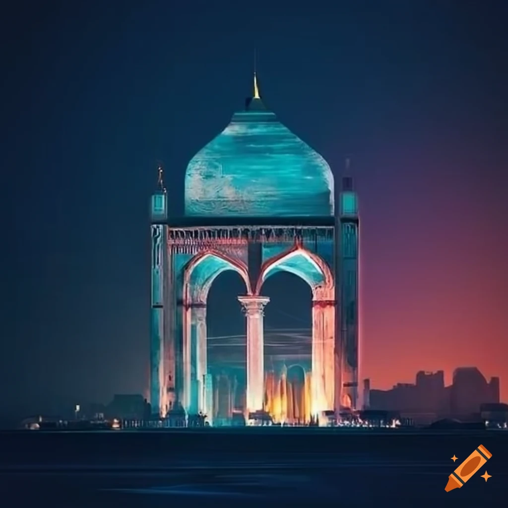 Night View Of Futuristic Buildings In India
