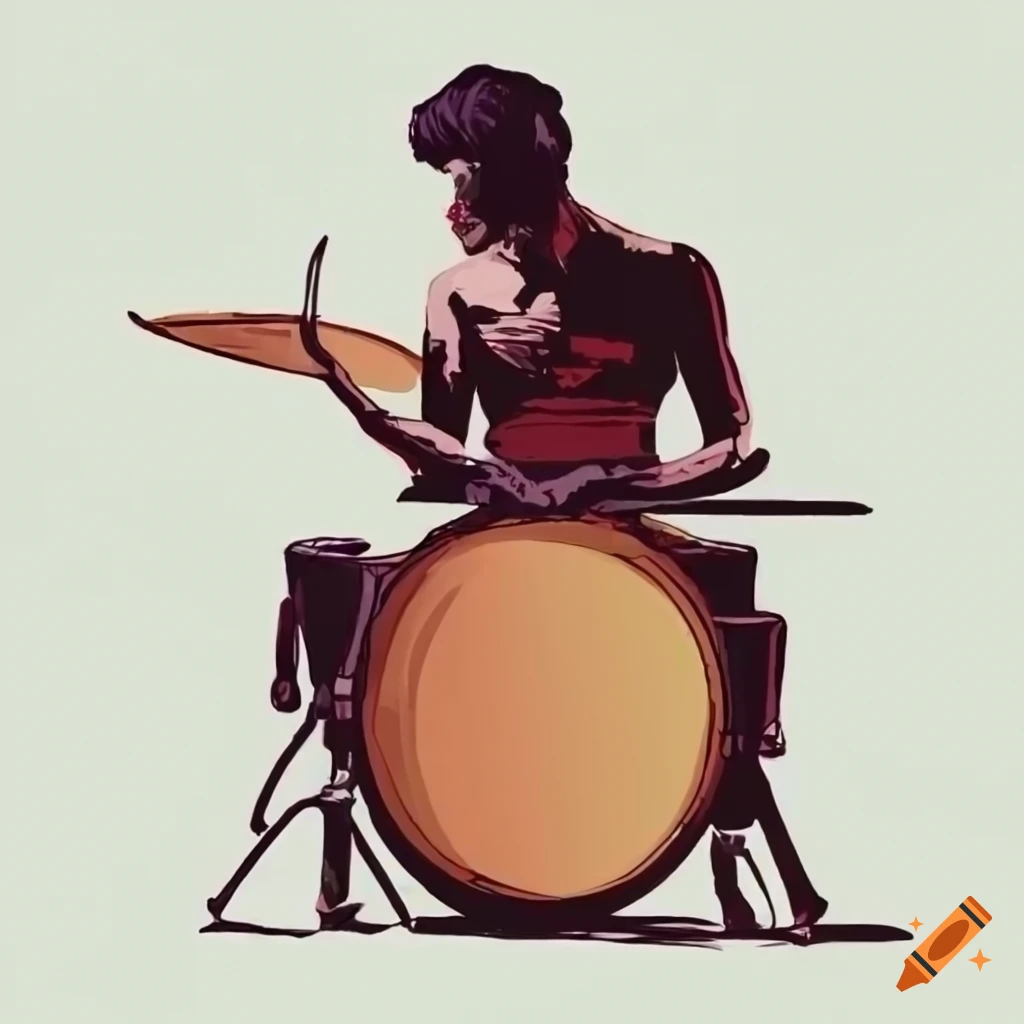Sketch of a rock drummer