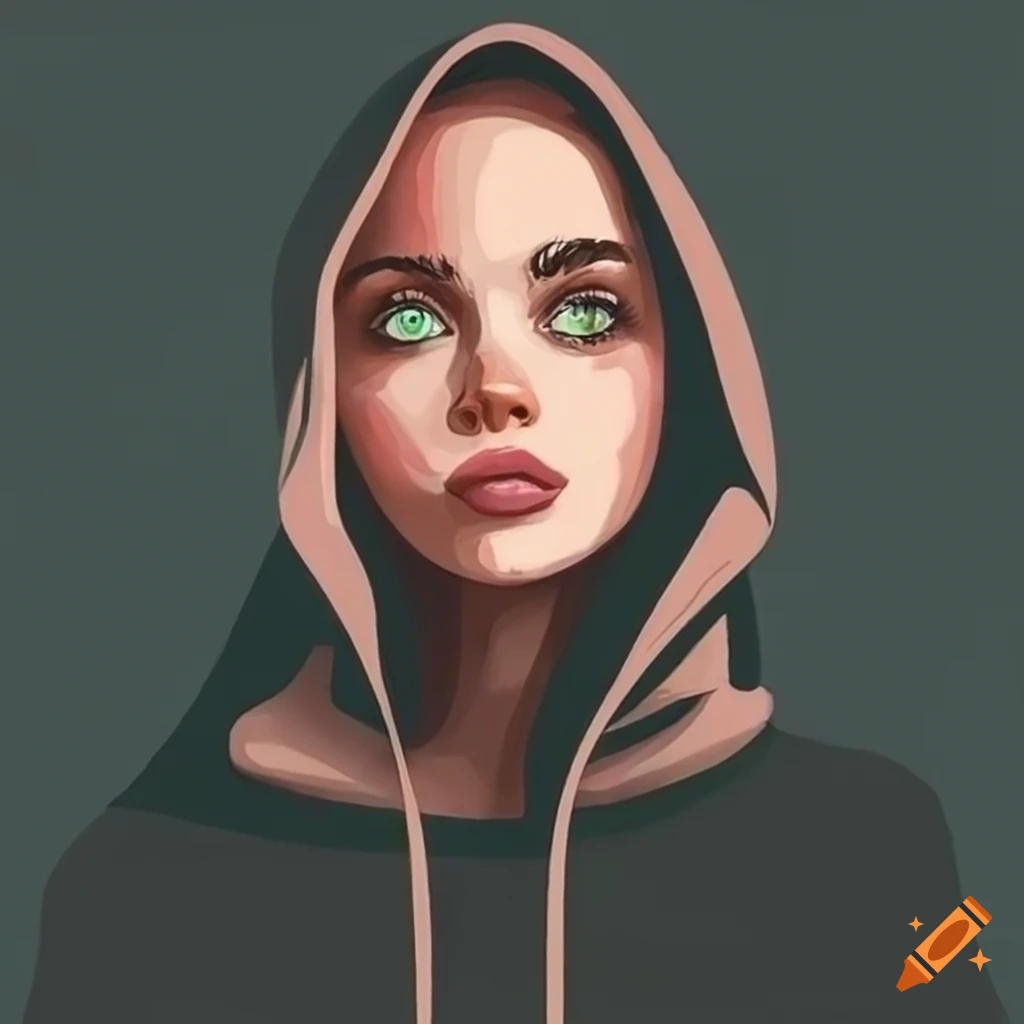 girl with freckles wearing a black hoodie