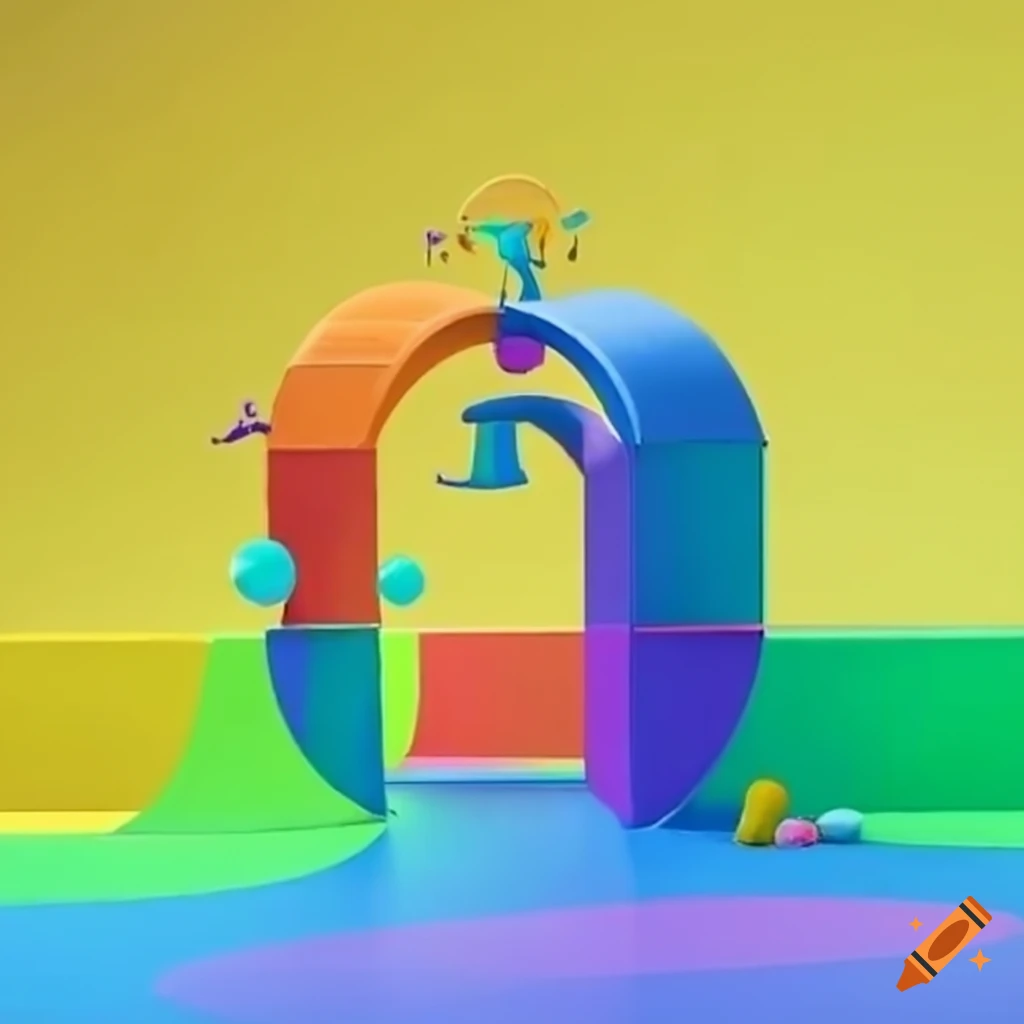colorful surrealistic playground