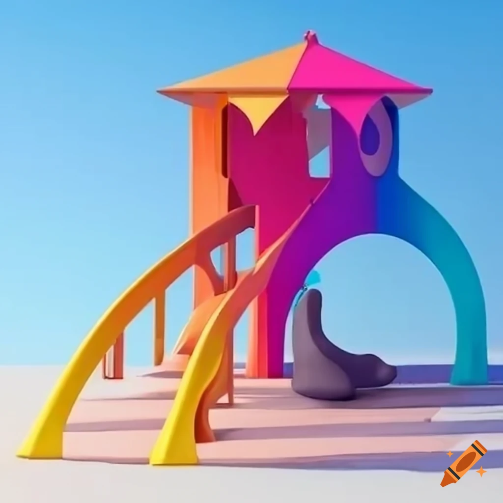 Colorful and surreal playground on Craiyon