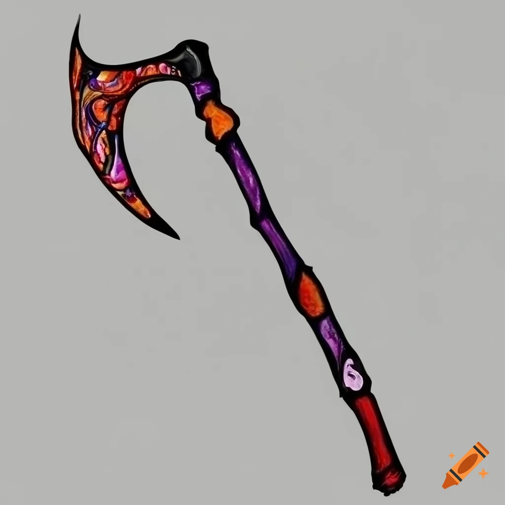 Exaggerated and anime style elemental sword and scythe