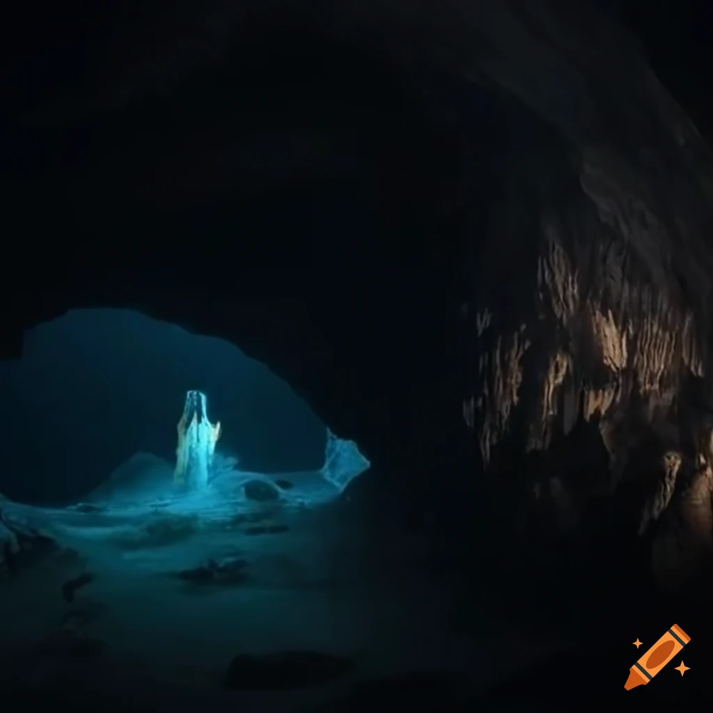 image of a creature emerging from a dark cave