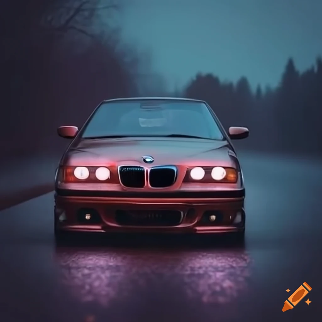 BMW E48 car in fog with xenon lights