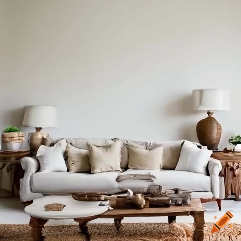 Cozy Farmhouse Living Room With A Sofa