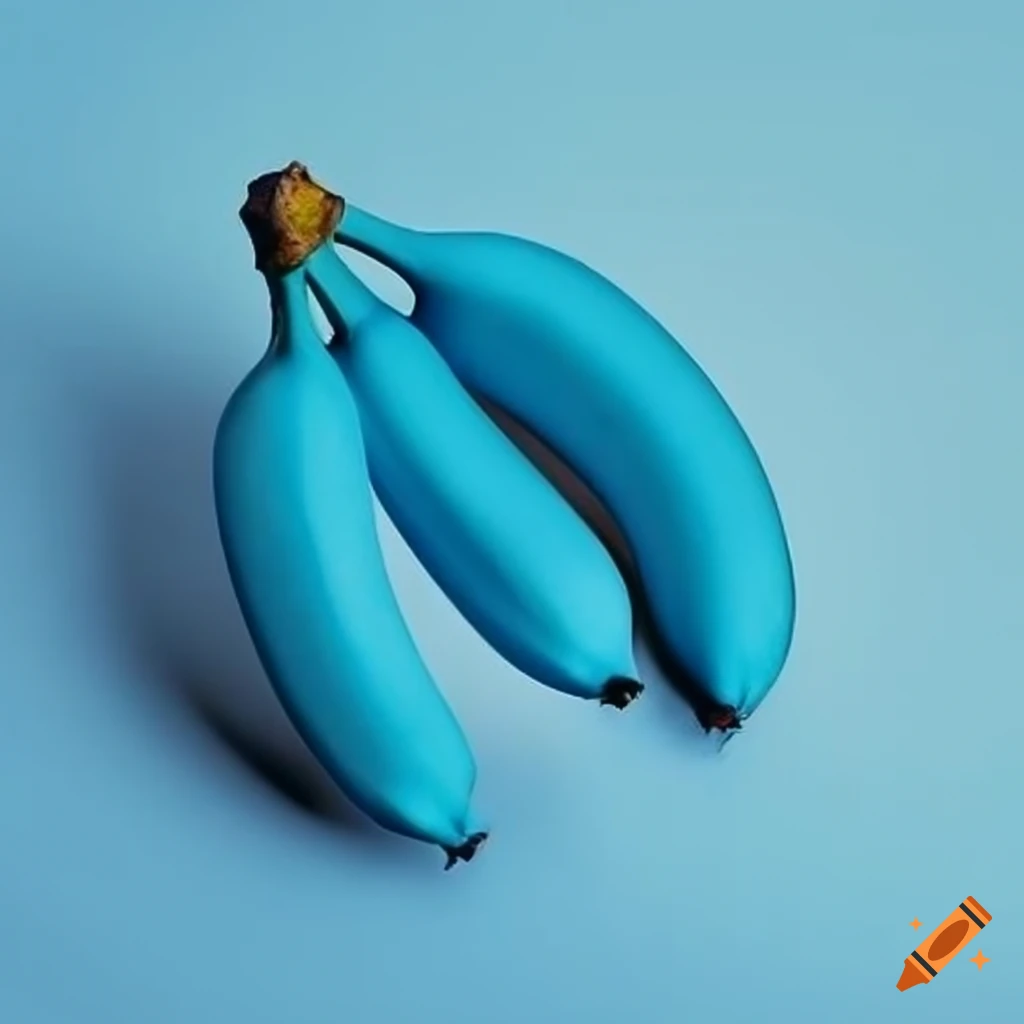 Photograph of a blue banana on Craiyon