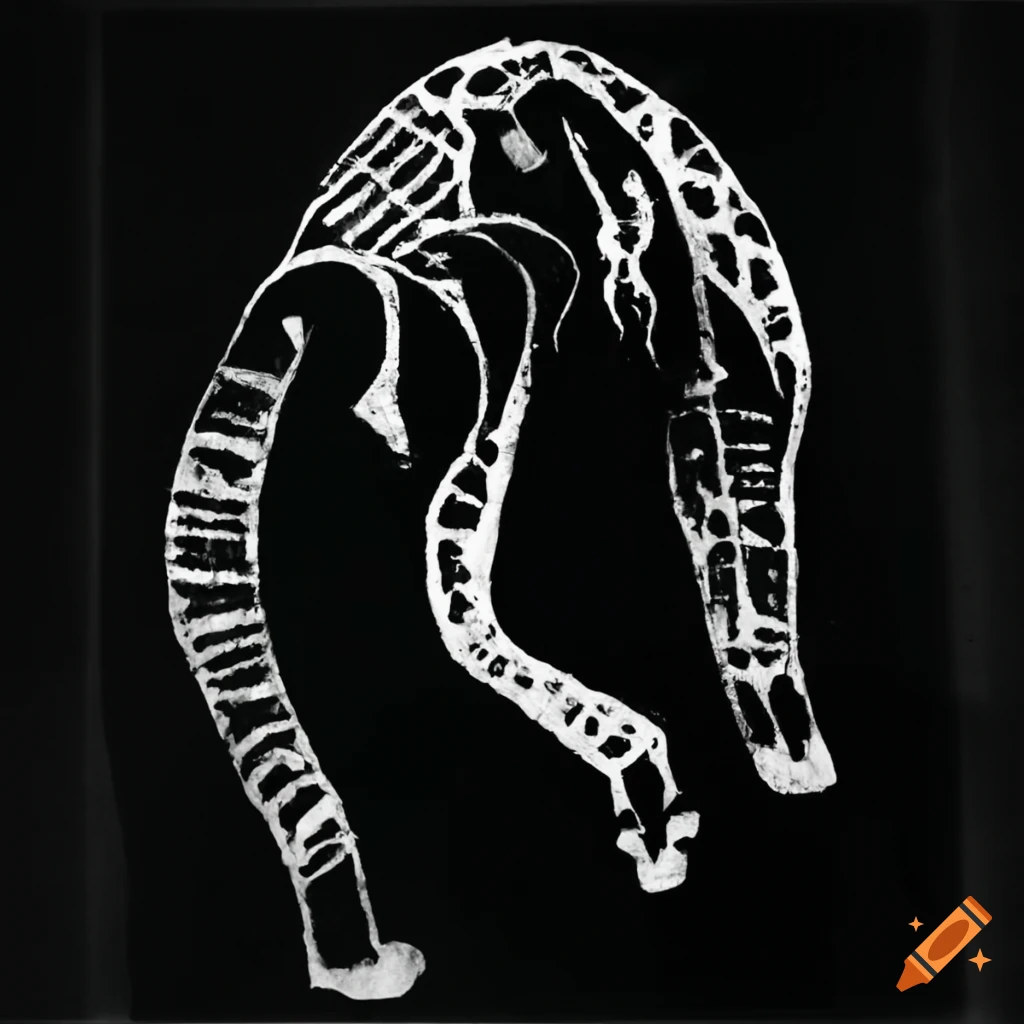 primitive cave paintings of gods in black and white