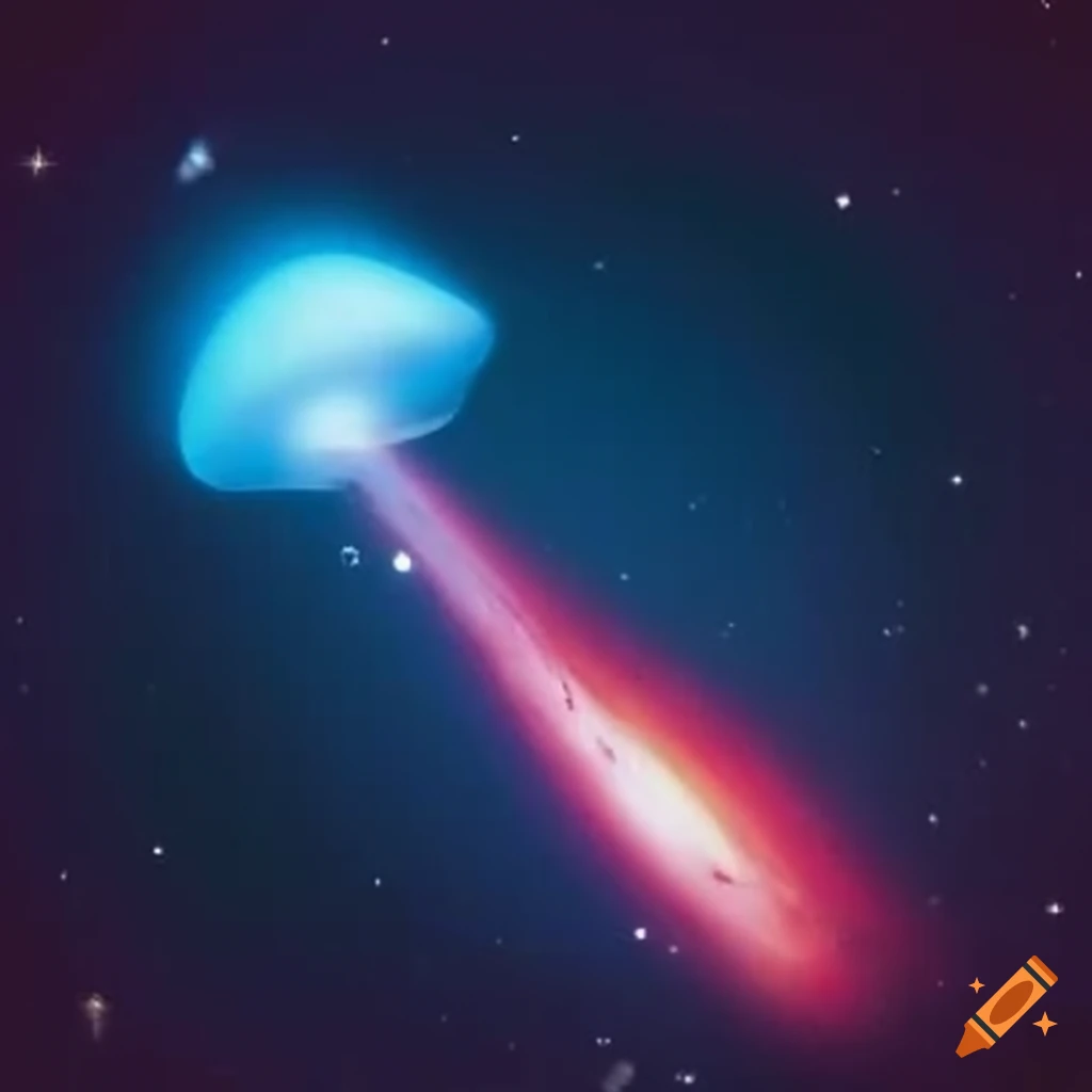 fantasy illustration of a mushroom comet in space