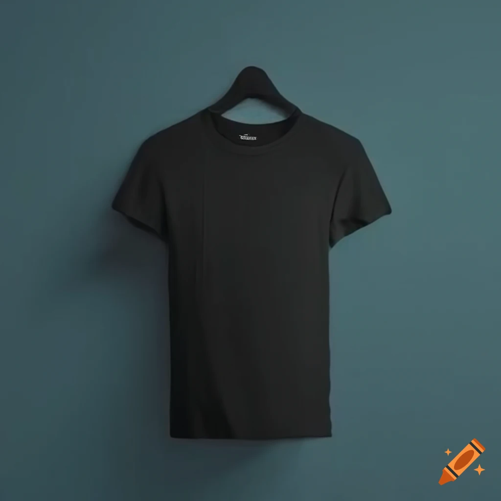 black t-shirt on pastel background