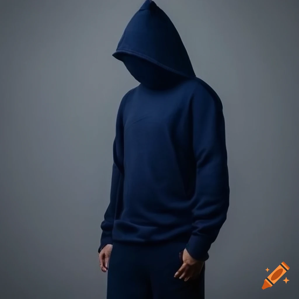 Navy blue hoodie for men