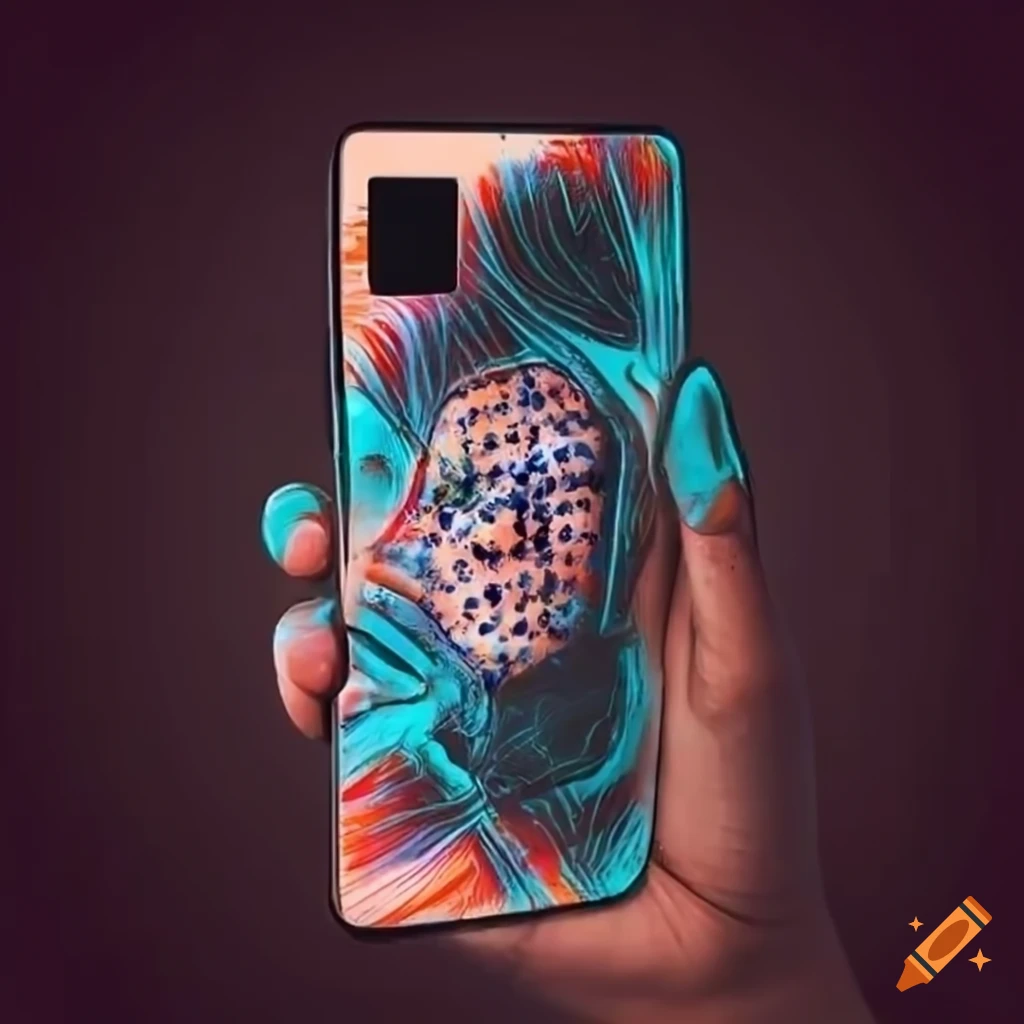 man's hand drawing on a phone screen