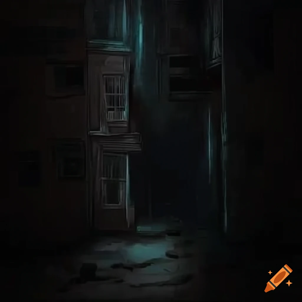 dark city alley in a side-scrolling game