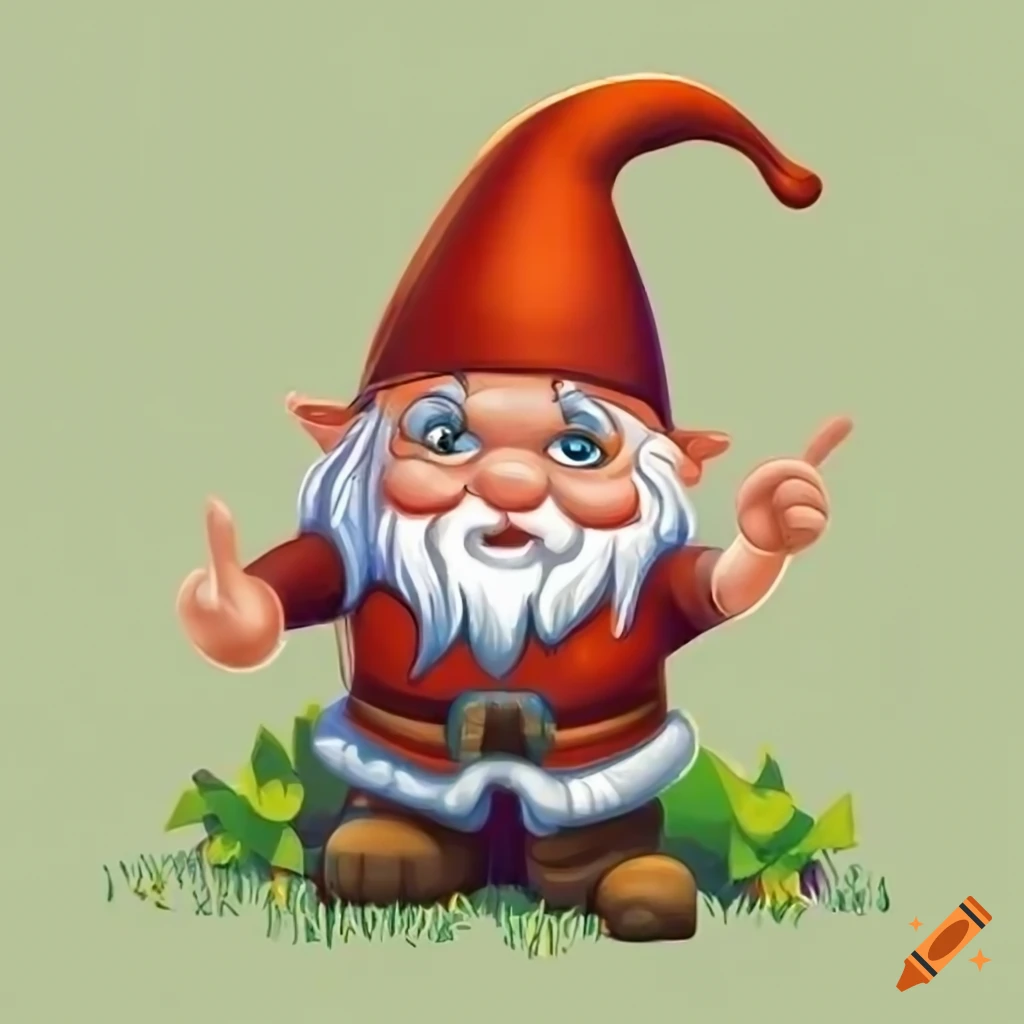 Cartoon image of sad gnomes in the garden on craiyon