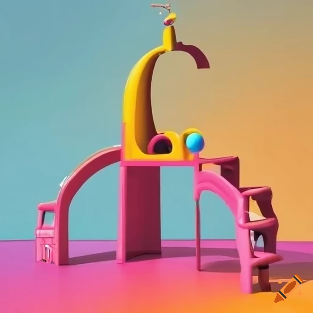 surrealist and colorful playground