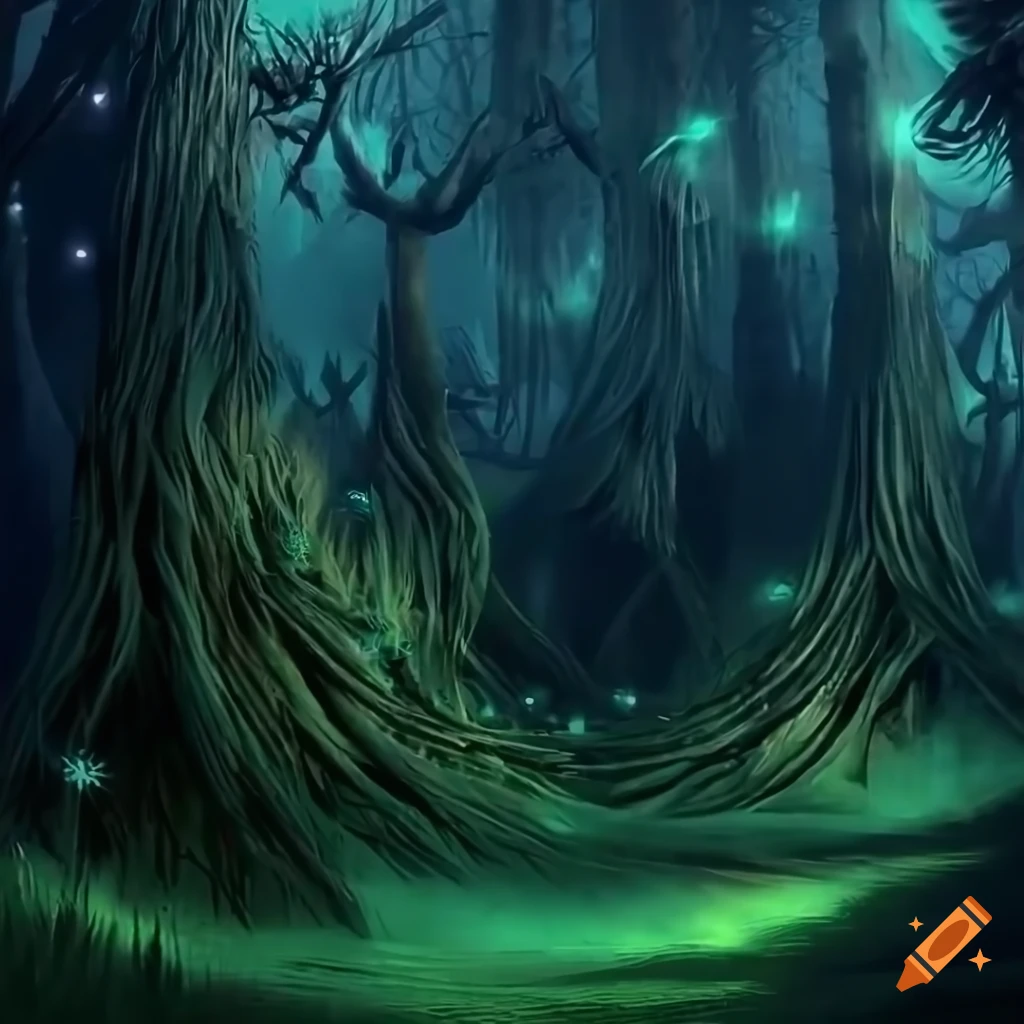 Dreamy fantasy forest artwork