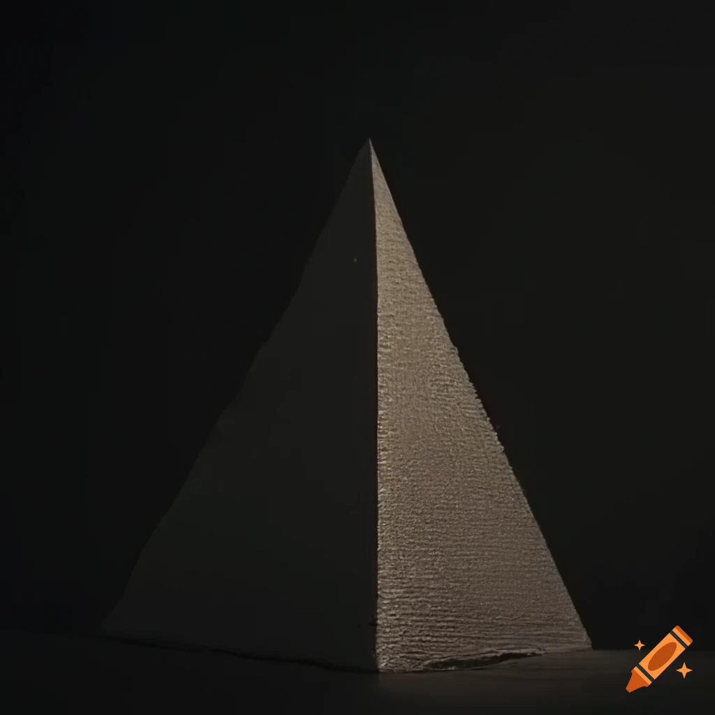 hyper realistic view of a floating pyramid